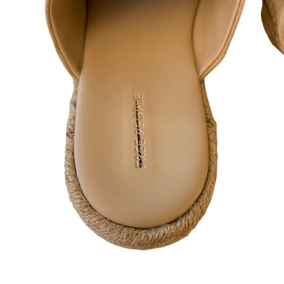Free People Santorini Sand Tan Suede Slip On Platform Mule Shoes Sz 7.5 NEW - Picture 6 of 8